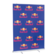 Wide pull up banner display for exhibitions and events.