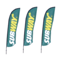 Custom feather flag icon for outdoor branded promotions.