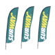 Custom feather flag icon for outdoor branded promotions.