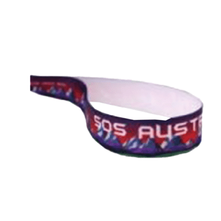 Polyester printed wristband icon for events and access control.