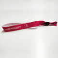 Custom printed polyester wristband for festivals and events.