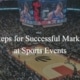 Marketing banners and displays for successful sports event branding.