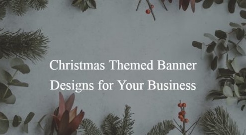 Christmas themed banner designs for seasonal business promotions.
