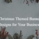 Christmas themed banner designs for seasonal business promotions.