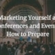 Marketing display materials set up at a conference and event.