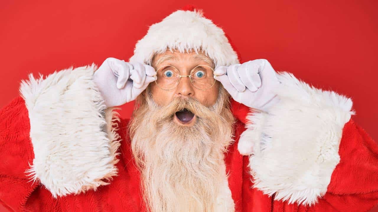 A person wearing a Santa costume