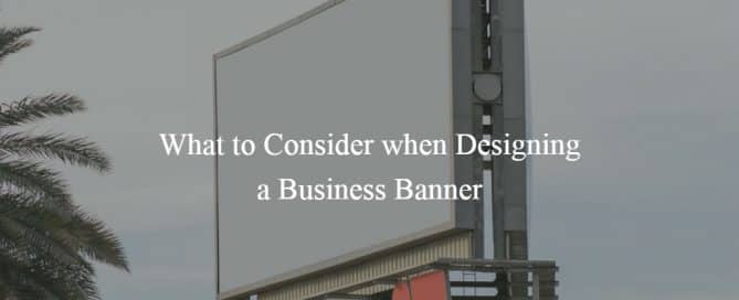 Business banner design considerations for effective branding.