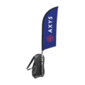 Backpack flag wearable banner for outdoor promotions.