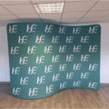 S-shaped zipper wall double sided fabric display stand.