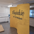 S-shaped double sided zipper wall for exhibition branding.