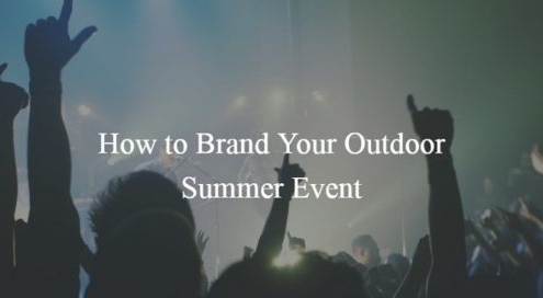 Branded flags and banners for outdoor summer events.