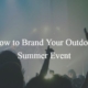 Branded flags and banners for outdoor summer events.