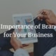 Branded business materials showing the importance of brand identity.
