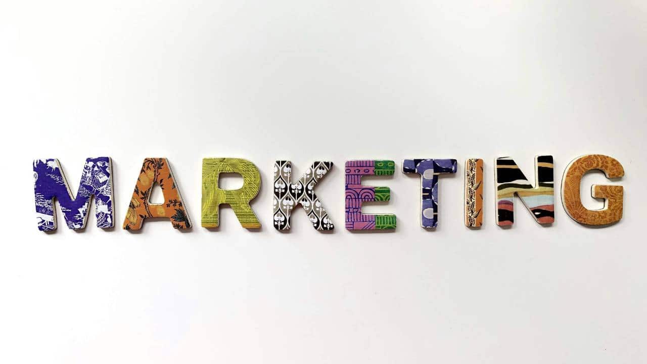 Physical letters arranged in a way so that they say "marketing"