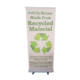 Eco friendly pull up banner icon for sustainable displays.