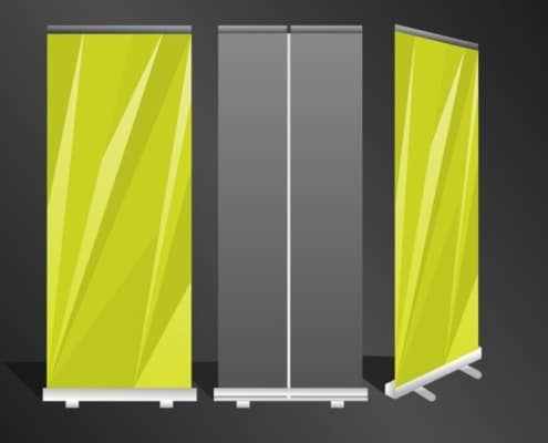 Creative ideas for repurposing and reusing old roller banners.