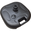 Rounded water base for securing teardrop flags outdoors.