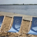 Branded outdoor deckchair for promotional events.