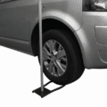 Car base accessory for branded teardrop flag display.