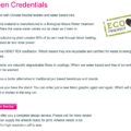 Eco green credentials badge for sustainable display products.