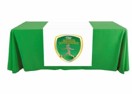 Custom printed table runner for exhibitions and events.