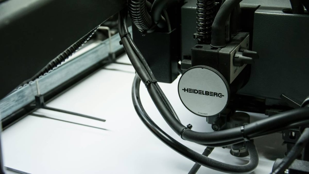 A photo of a modern Heidelberg printing machine
