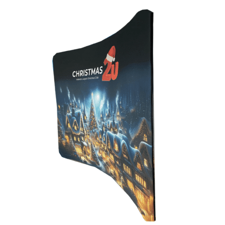 Custom portable fabric stage backdrop for events in Dublin.